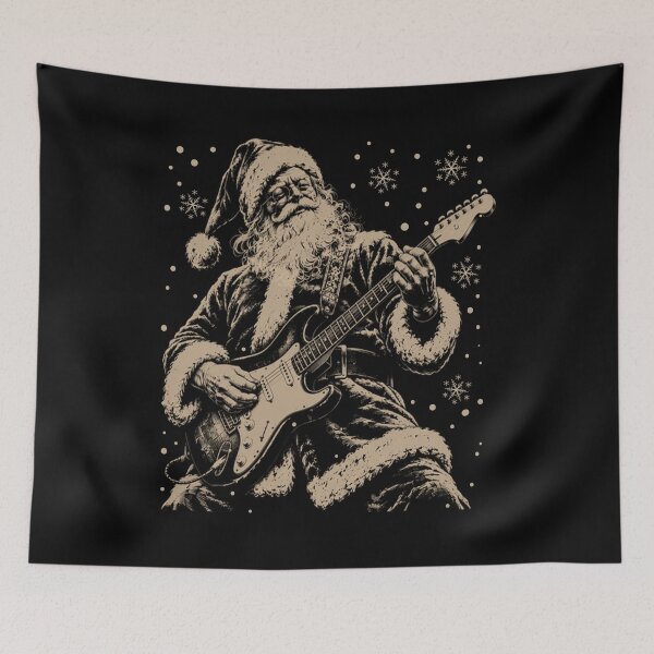 Item preview, Rockin Around The Christmas Tree Santa Playing Electric Guitar designed and sold by watanabeee.