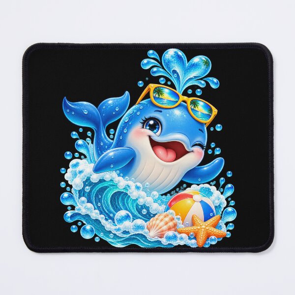 Item preview, Cute Baby Whale Summer Ocean – Funny Dolphin-Like Sea Animal Beach designed and sold by Haji Kamora.