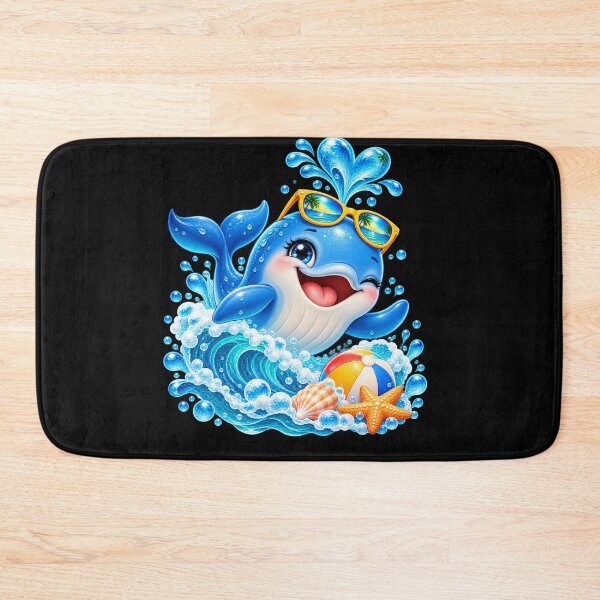 Item preview, Cute Baby Whale Summer Ocean – Funny Dolphin-Like Sea Animal Beach designed and sold by Haji  Kamora.