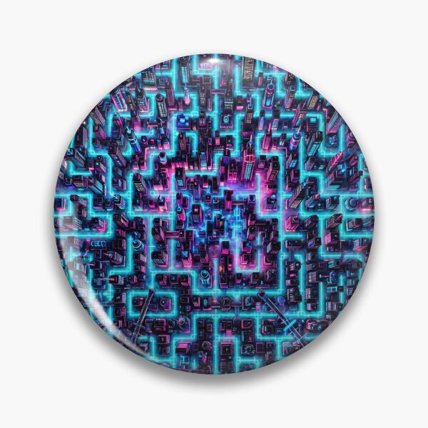 Artikelvorschau, Neon City Maze Labyrinth Cyberpunk entworfen und verkauft von Robert Lucio.
