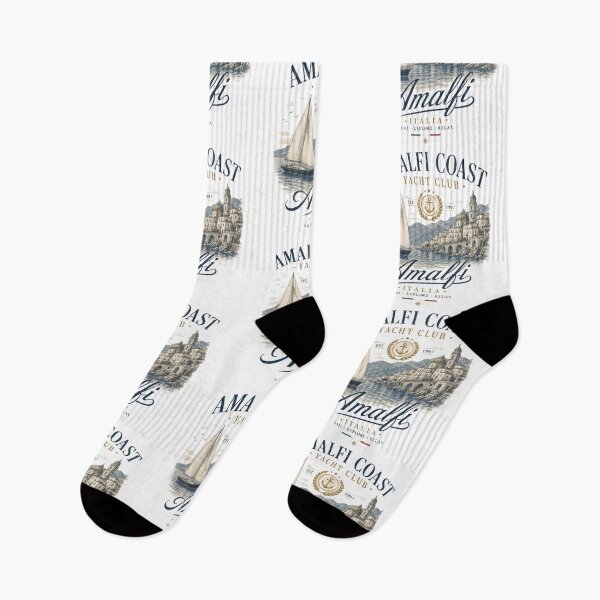 Item preview, Amalfi Coast Yacht Club Vintage Sailing Design | Italy Nautical Travel Poster designed and sold by Asfyi.