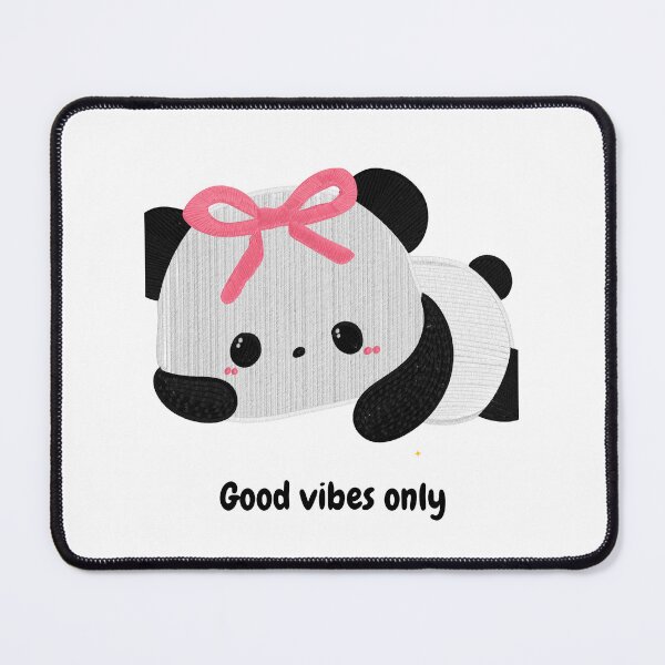 Item preview, Cute Bow Panda Good Vibes Only Coquette Kawaii Art designed and sold by BaddiewithBuzz.