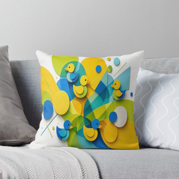 Item preview, Cute Geometric Rubber Duckies - Modern 3D Papercraft Nursery Art designed and sold by Breezes-of-Ida.