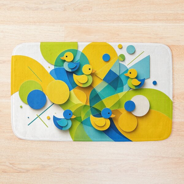 Item preview, Cute Geometric Rubber Duckies - Modern 3D Papercraft Nursery Art designed and sold by Breezes-of-Ida.