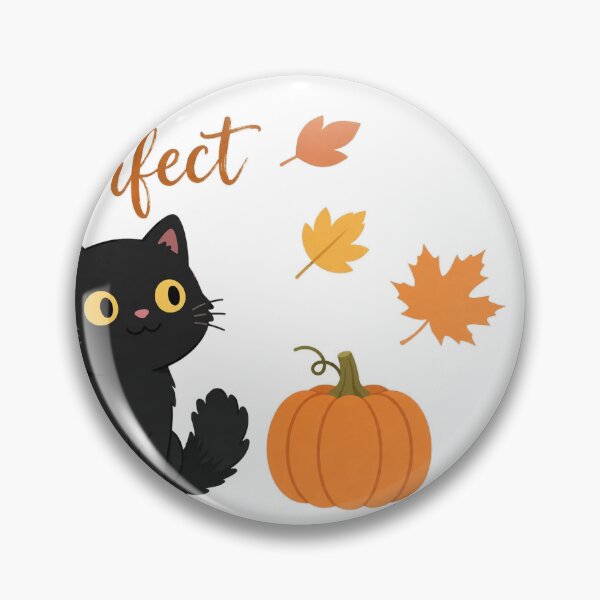 Item preview, Purrfect Cute Black Cat with Pumpkin Hand Lettered Sticker designed and sold by FreshmanJ.