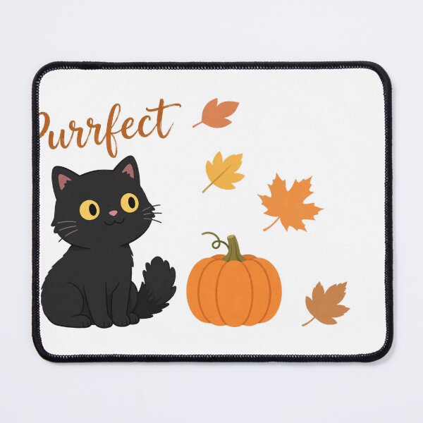 Item preview, Purrfect Cute Black Cat with Pumpkin Hand Lettered Sticker designed and sold by FreshmanJ.