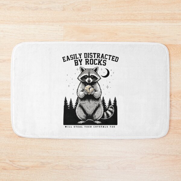 Item preview, Easily Distracted By Rocks Raccoon Will Steal Your Crystals Too, Moon Forest Night Racoon Crystal Thief Design designed and sold by DarylWelsh2024.