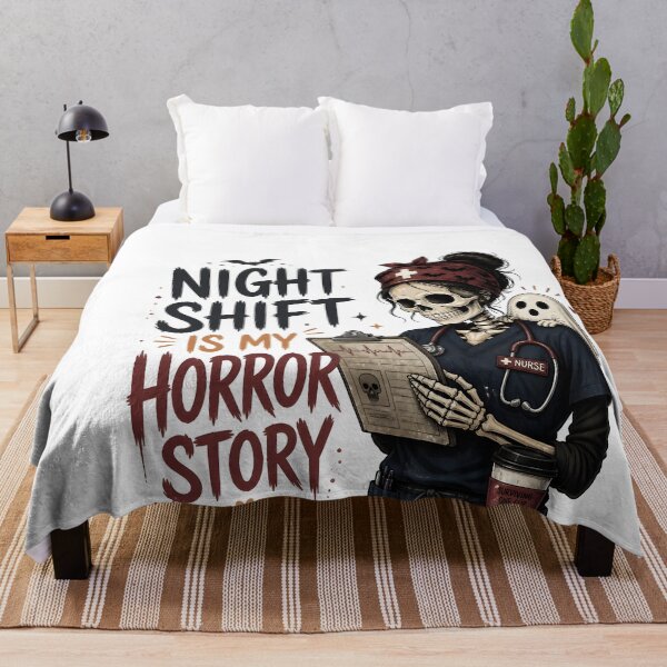 Item preview, Night Shift Is My Horror Story Funny Nurse designed and sold by LiviuGligoros.