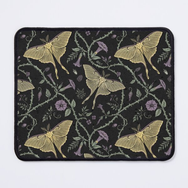 Item preview, Golden Moth Dark Botanical Floral Pattern designed and sold by PunchDrop.