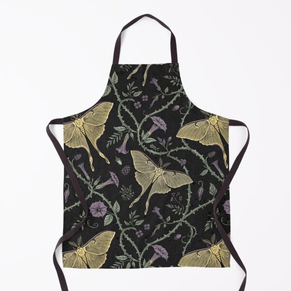 Item preview, Golden Moth Dark Botanical Floral Pattern designed and sold by PunchDrop.