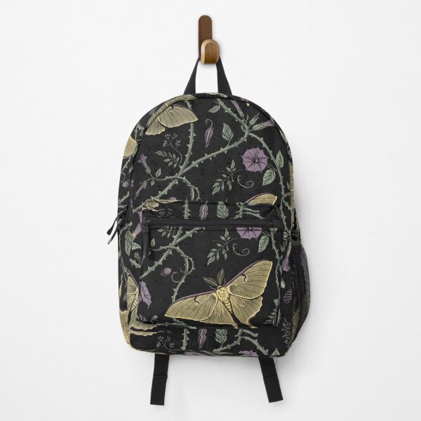 Item preview, Golden Moth Dark Botanical Floral Pattern designed and sold by PunchDrop.