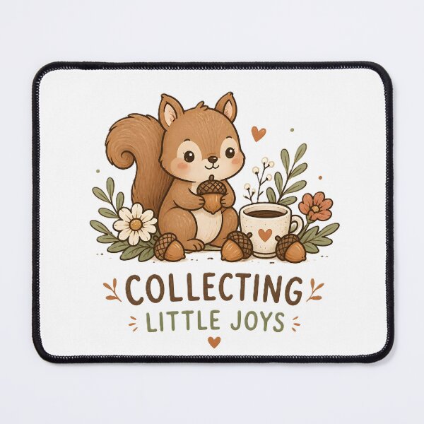 Item preview, Collecting Little Joys Squirrel Coffee Acorns Cute Autumn Aesthetic designed and sold by dreamz-world.