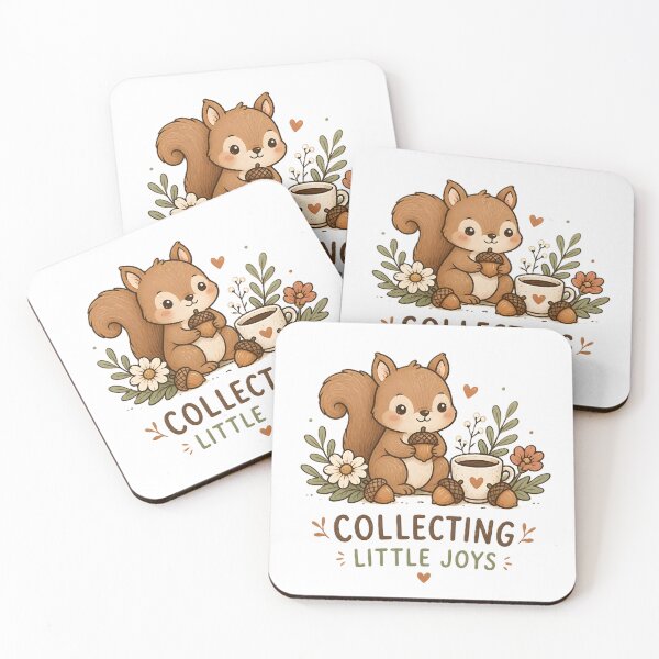 Item preview, Collecting Little Joys Squirrel Coffee Acorns Cute Autumn Aesthetic designed and sold by dreamz-world.