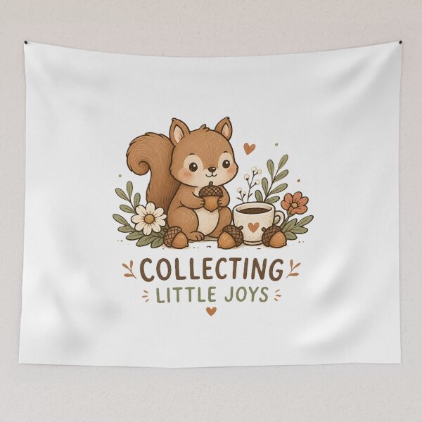 Item preview, Collecting Little Joys Squirrel Coffee Acorns Cute Autumn Aesthetic designed and sold by dreamz-world.