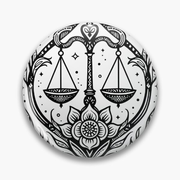 Item preview, Libra Scales Tattoo Flash Design designed and sold by Qubivibe.