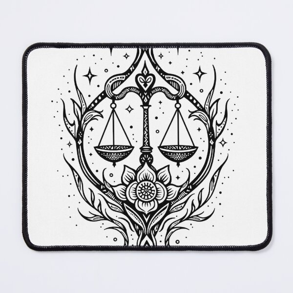 Item preview, Libra Scales Tattoo Flash Design designed and sold by Qubivibe.