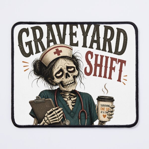 Item preview, Graveyard Shift Nurse Skeleton Spooky Hospital designed and sold by LiviuGligoros.