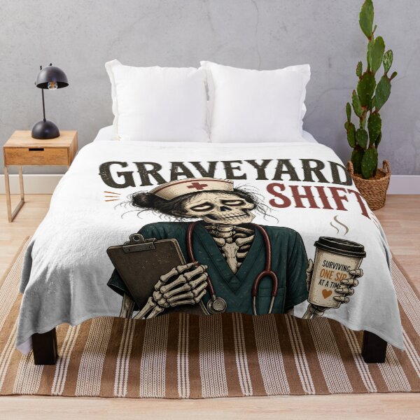 Item preview, Graveyard Shift Nurse Skeleton Spooky Hospital designed and sold by LiviuGligoros.