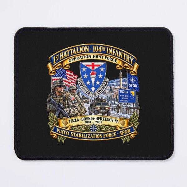 Item preview, Army - 1st Bn, 104th Infantry Regiment - Operation Joint Forge - Tuzla-Bosnia-Herzegovina - 2001 - 2002 - NATO SFOR - 3D - Enhanced designed and sold by Military Insignia Products.