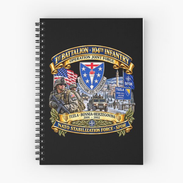 Item preview, Army - 1st Bn, 104th Infantry Regiment - Operation Joint Forge - Tuzla-Bosnia-Herzegovina - 2001 - 2002 - NATO SFOR - 3D - Enhanced designed and sold by Military Insignia Products.