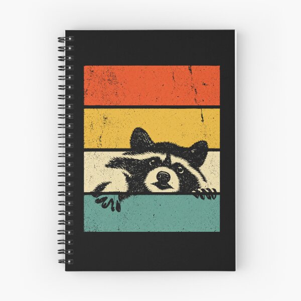 Item preview, Retro Raccoon Peeking Through Vintage Colorful Stripes designed and sold by Moizento.