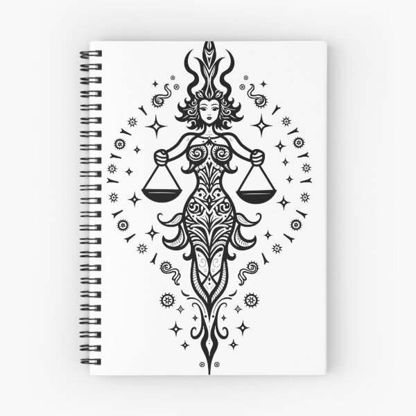 Item preview, Libra Scales & Mandalas Line Art Tattoo Flash designed and sold by Qubivibe.