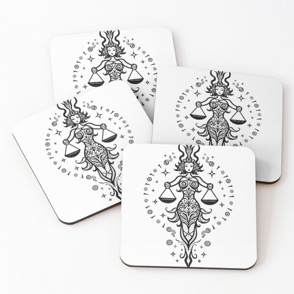 Item preview, Libra Scales & Mandalas Line Art Tattoo Flash designed and sold by Qubivibe.