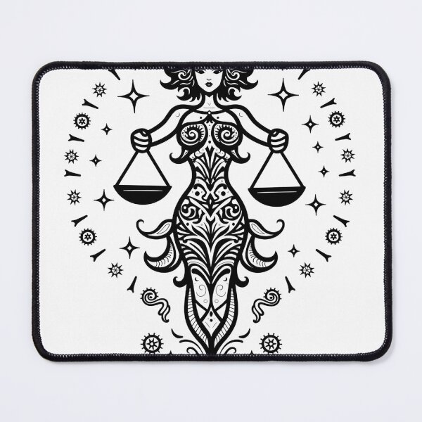 Item preview, Libra Scales & Mandalas Line Art Tattoo Flash designed and sold by Qubivibe.