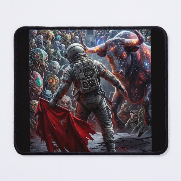 Item preview, Galactic Colosseum: Astronaut Matador vs Cosmic Bull Pop Surrealism Art designed and sold by Rain-Road.