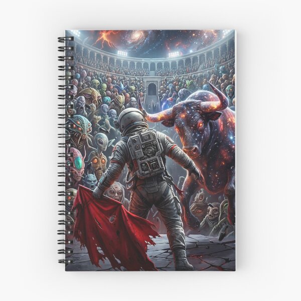 Item preview, Galactic Colosseum: Astronaut Matador vs Cosmic Bull Pop Surrealism Art designed and sold by Rain-Road.