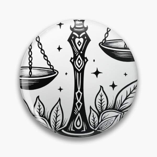 Item preview, Libra Scales Tattoo Flash Design designed and sold by Qubivibe.
