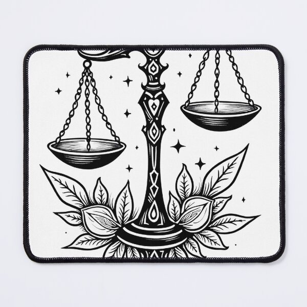 Item preview, Libra Scales Tattoo Flash Design designed and sold by Qubivibe.