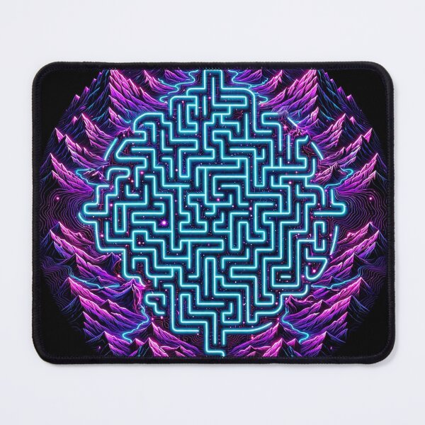 Item preview, Neon Mountain Maze Synthwave Labyrinth designed and sold by Robert Lucio.