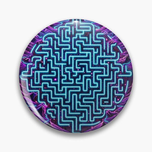 Item preview, Neon Mountain Maze Synthwave Labyrinth designed and sold by Robert Lucio.