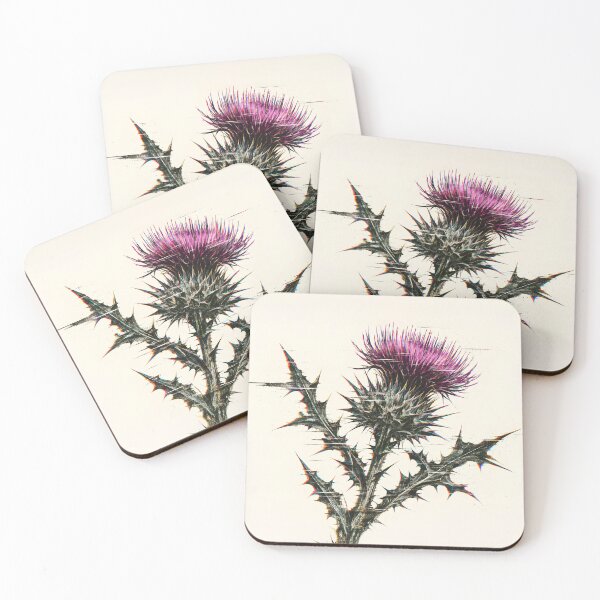 Item preview, Glitchcore Minimalist Thistle Art designed and sold by Elżbieta  Kaps.