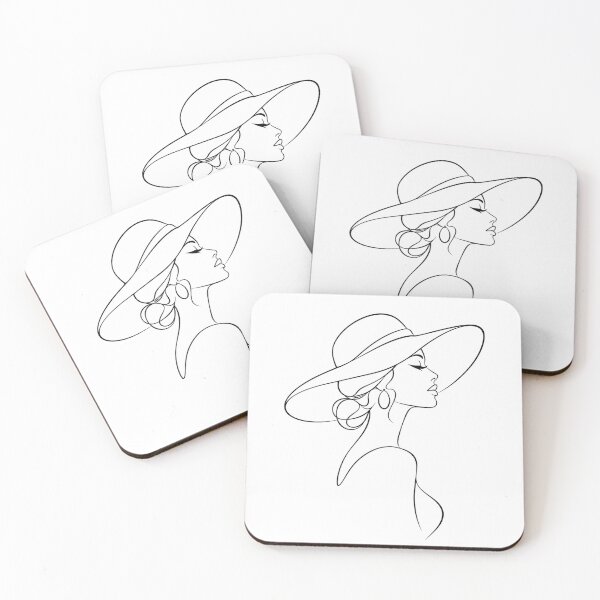 Item preview, "Elegance in Lines: Chic Woman in Wide-Brim Hat Minimalist Vector Illustration" designed and sold by Nubian Style.
