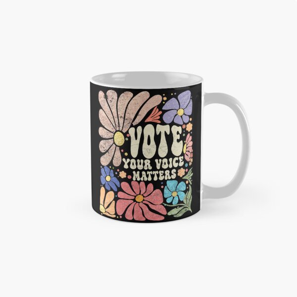 Item preview, Vote Your Voice Matters Retro Groovy 70s Floral Hippie Flowers  designed and sold by schoolofbullies.