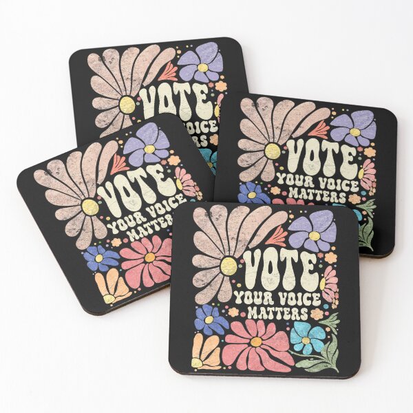 Item preview, Vote Your Voice Matters Retro Groovy 70s Floral Hippie Flowers  designed and sold by schoolofbullies.