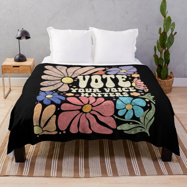 Item preview, Vote Your Voice Matters Retro Groovy 70s Floral Hippie Flowers  designed and sold by schoolofbullies.