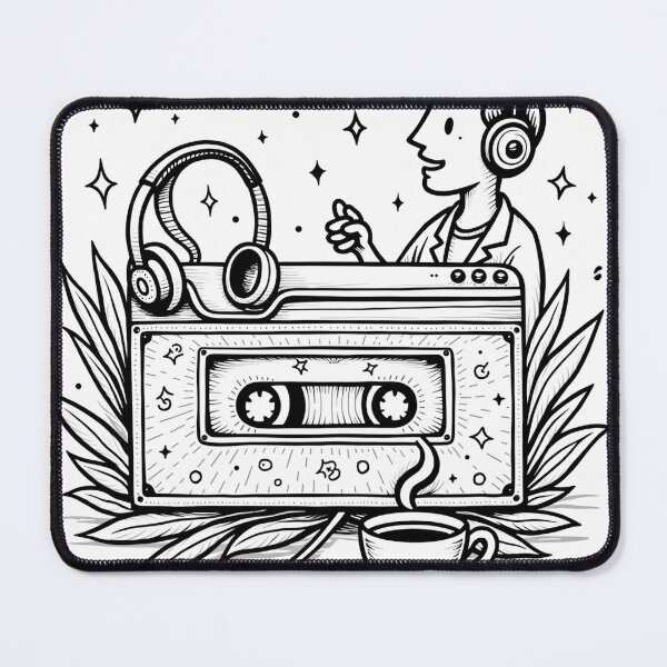 Item preview, Podcast Listener's Cassette Tape Tattoo Flash designed and sold by Qubivibe.