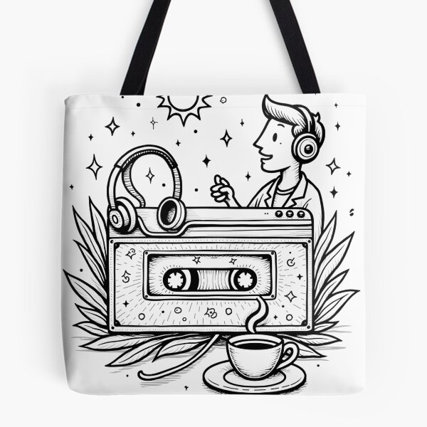 Item preview, Podcast Listener's Cassette Tape Tattoo Flash designed and sold by Qubivibe.