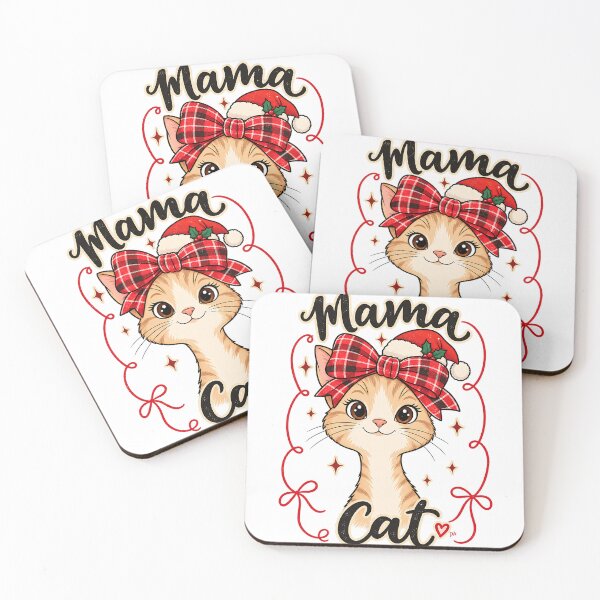 Item preview, Mama Cat Christmas Shirt, Christmas Cat Mom Tee, Cute Holiday Kitty Shirt, Plaid Bow Cat Lover Gift, Festive Cat T-Shirt designed and sold by DesignArtist.ia.