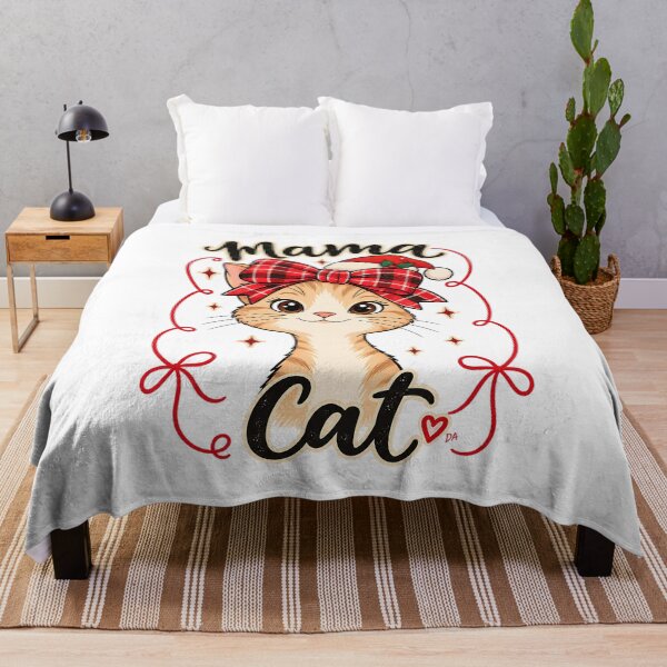 Item preview, Mama Cat Christmas Shirt, Christmas Cat Mom Tee, Cute Holiday Kitty Shirt, Plaid Bow Cat Lover Gift, Festive Cat T-Shirt designed and sold by DesignArtist.ia.