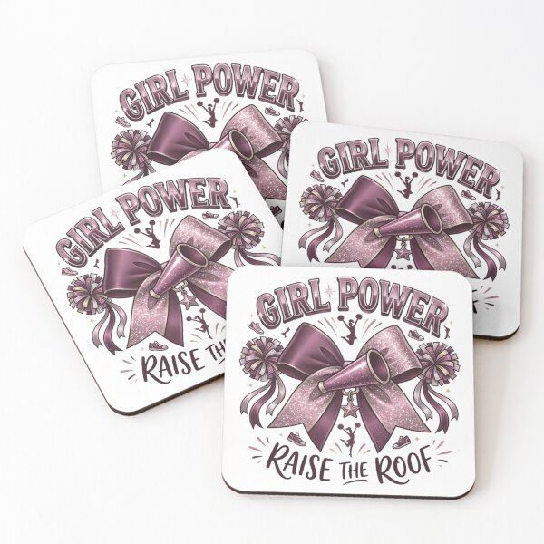 Item preview, Girl Power Raise The Roof Cute Cheerleader Bow and Megaphone Pink Glitter Design designed and sold by designwiss.
