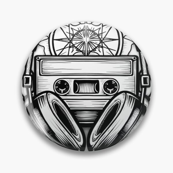 Item preview, Vintage Cassette Headphones Tattoo Flash designed and sold by Qubivibe.