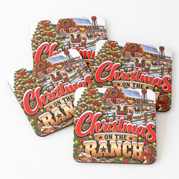 Item preview, Christmas On The Ranch Longhorn Red Barn Western Christmas designed and sold by 198tees.