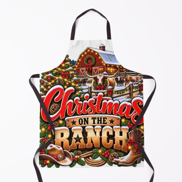Item preview, Christmas On The Ranch Longhorn Red Barn Western Christmas designed and sold by 198tees.