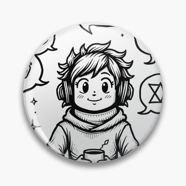 Item preview, Podcast-Headed Crime Scene Sleuth | Bold Black Tattoo Line Art designed and sold by Qubivibe.
