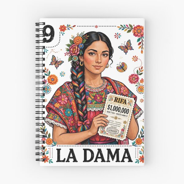 Item preview, LA DAMA RIFA $1,000,000 GANADOR - Tarjeta de Lotería Mexicana - 9 La Dama Loteria Mexicana designed and sold by HydStyle99.