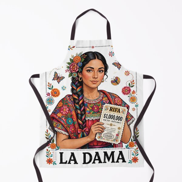Item preview, LA DAMA RIFA $1,000,000 GANADOR - Tarjeta de Lotería Mexicana - 9 La Dama Loteria Mexicana designed and sold by HydStyle99.